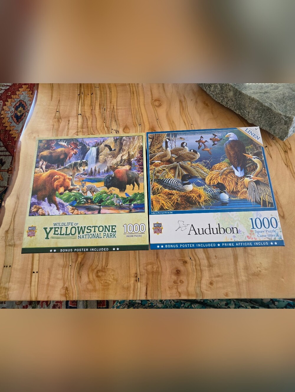 Wildlife 1000-Piece PuzzleSet/2 - Audubon & Wildlife Yellowstone NP Art - EUC